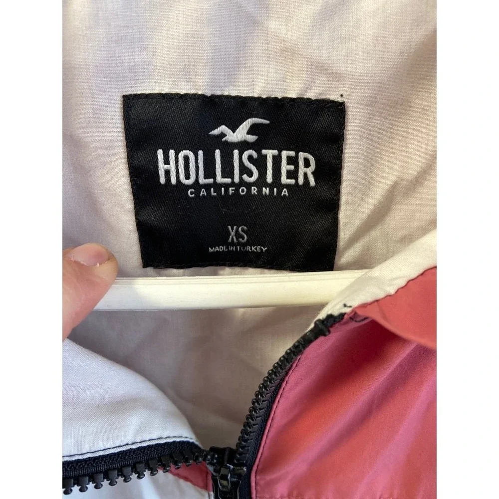 Hollister‎ Jacket Colorblock Striped Hooded Cropped Lightweight Jacket XS